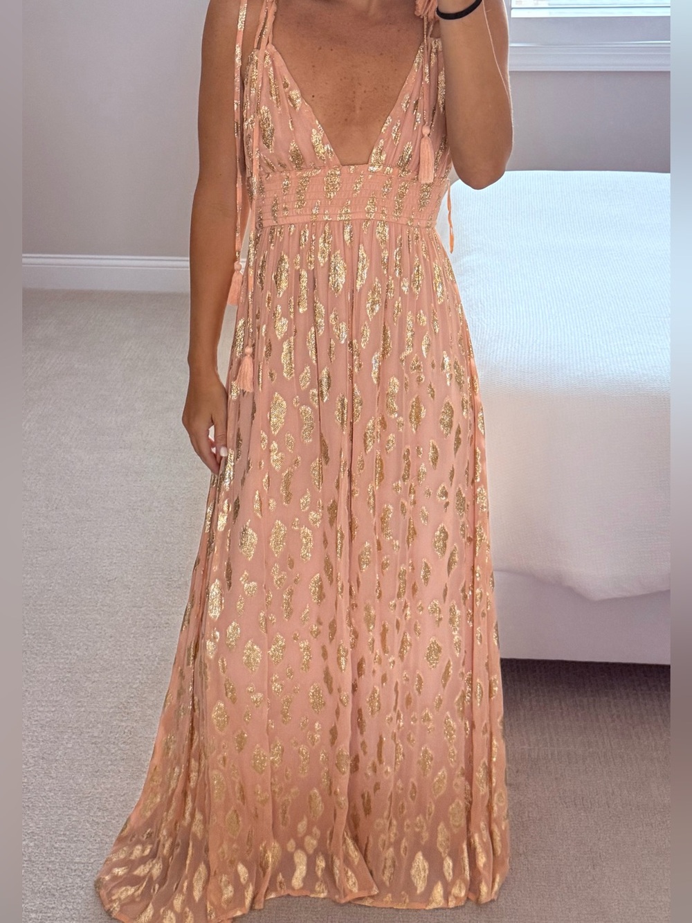 Altar'd State Boho Maxi Dress With Tassles